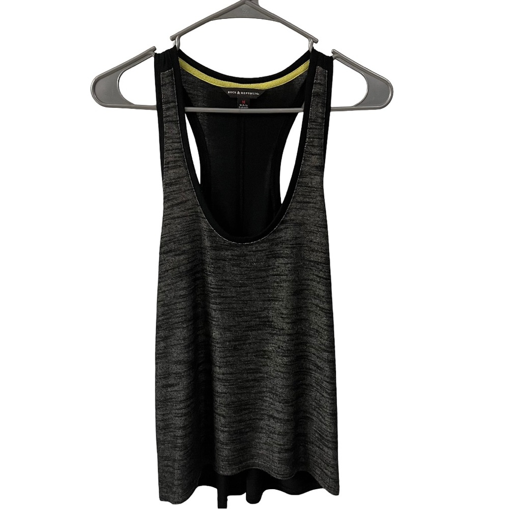 Rock & Republic Black Racer Back Tank Top